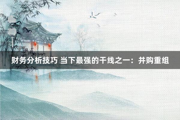 财务分析技巧 当下最强的干线之一：并购重组