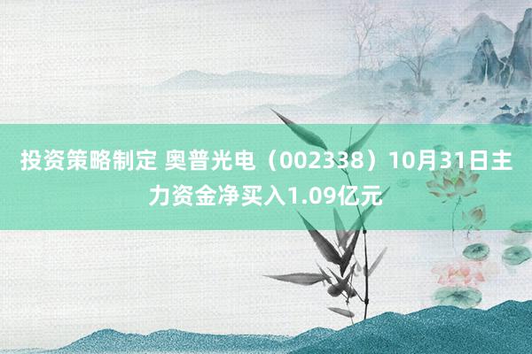 投资策略制定 奥普光电（002338）10月31日主力资金净买入1.09亿元