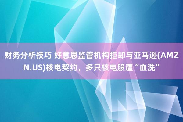 财务分析技巧 好意思监管机构拒却与亚马逊(AMZN.US)核电契约，多只核电股遭“血洗”