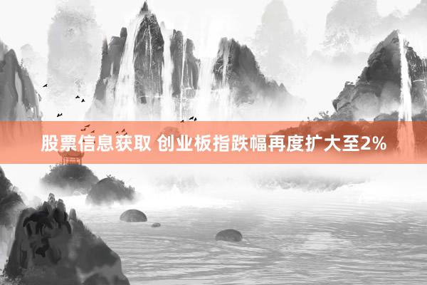 股票信息获取 创业板指跌幅再度扩大至2%