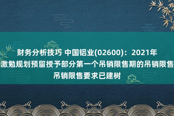 财务分析技巧 中国铝业(02600)：2021年杀青性股票激勉规划预留授予部分第一个吊销限售期的吊销限售要求已建树