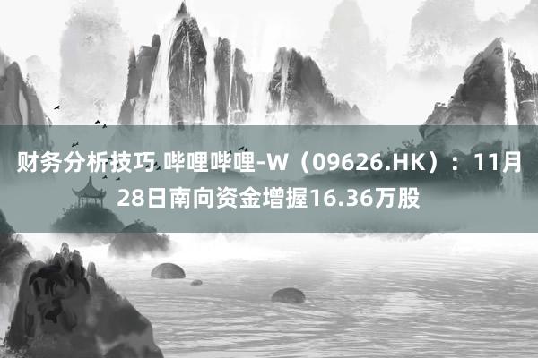 财务分析技巧 哔哩哔哩-W（09626.HK）：11月28日南向资金增握16.36万股