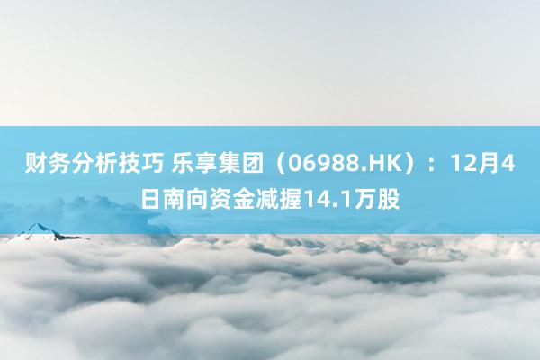 财务分析技巧 乐享集团（06988.HK）：12月4日南向资金减握14.1万股