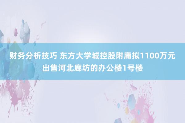 财务分析技巧 东方大学城控股附庸拟1100万元出售河北廊坊的办公楼1号楼