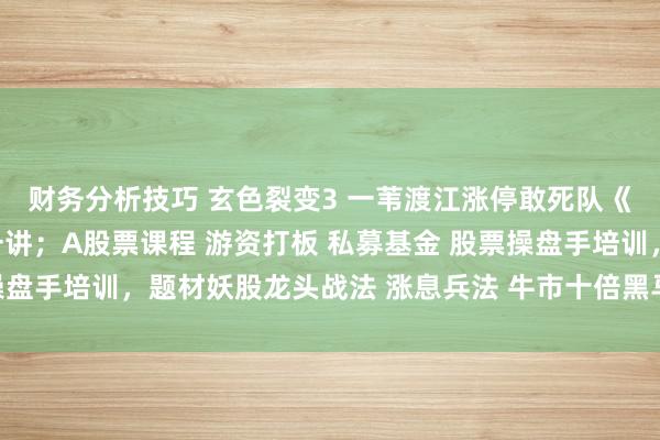 财务分析技巧 玄色裂变3 一苇渡江涨停敢死队《联络涨停板系列》第一讲；A股票课程 游资打板 私募基金 股票操盘手培训，题材妖股龙头战法 涨息兵法 牛市十倍黑马大牛股龙头股。