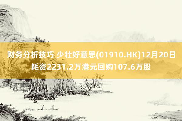 财务分析技巧 少壮好意思(01910.HK)12月20日耗资2231.2万港元回购107.6万股