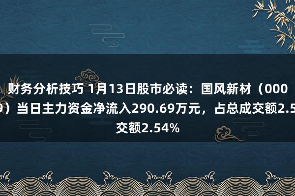 财务分析技巧 1月13日股市必读：国风新材（000859）当日主力资金净流入290.69万元，占总成交额2.54%