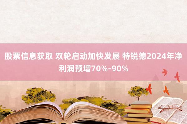 股票信息获取 双轮启动加快发展 特锐德2024年净利润预增70%-90%