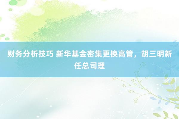 财务分析技巧 新华基金密集更换高管，胡三明新任总司理