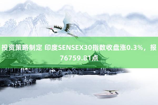 投资策略制定 印度SENSEX30指数收盘涨0.3%，报76759.81点