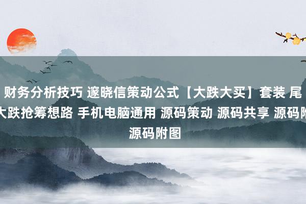 财务分析技巧 邃晓信策动公式【大跌大买】套装 尾买大跌抢筹想路 手机电脑通用 源码策动 源码共享 源码附图